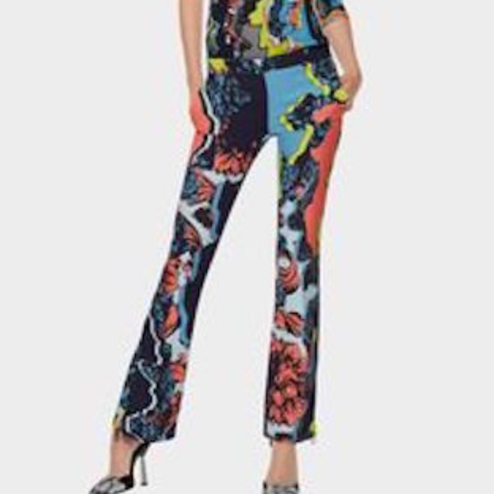 VERSACE JAGGED BAROQUE PRINTS PANTS IT 38